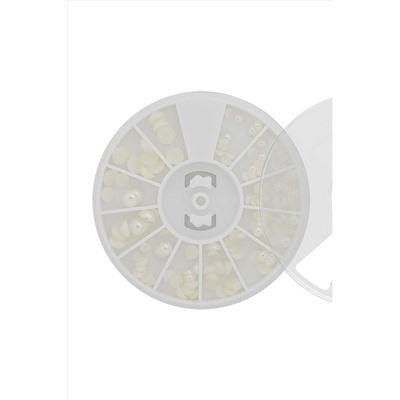 Nail Art Набор жемчуга для декора ногтей №1, слоновая кость KRISTALLER, 1107734