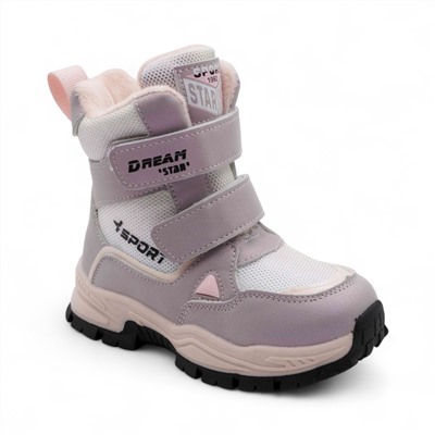 Ботинки мембранные на меху В6675-15 светло фиолетовые п/п