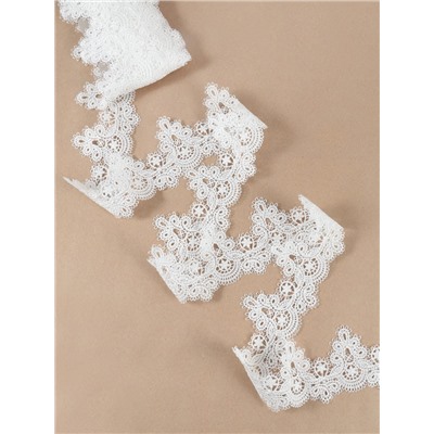 Кружево гипюровое, 55 мм, 6.8±0.5 м, белое