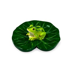 Садовая фигура из полистоуна «Лягушка», 10×11×6 см, плавающая