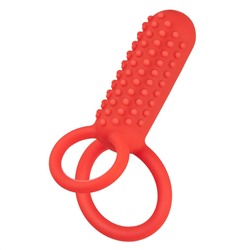 Красное эрекционное кольцо Silicone Rechargeable Vertical Dual Enhancer