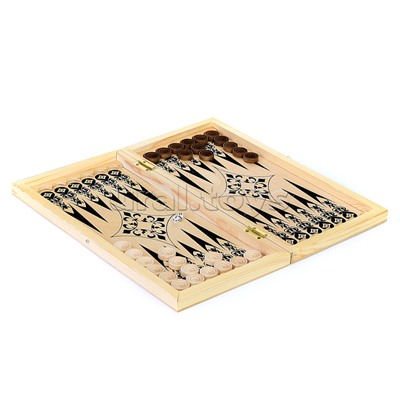 Нарды дерев. малые + шашки 2в1 (420х210мм) дерев.фишки