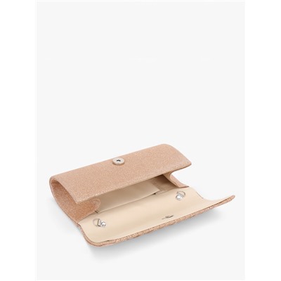 Сумка-клатч женская вечерняя на магните, на сребристой цепочке, блестящая, золотистая