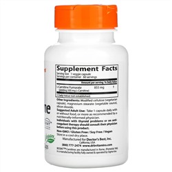 Doctor's Best, L-карнитин фумарат с карнитинами Biosint, 855 мг, 60 вегетарианских капсул