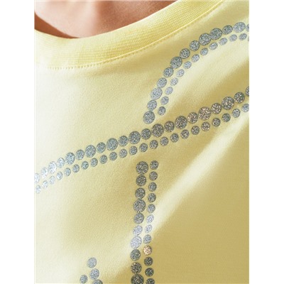 Свободная футболка с принтом из премиального хлопка с эластаном