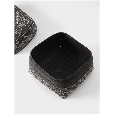 Корзинка плетёная «Бонтанг», 24×24×15 см, бамбук, тёмная