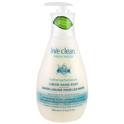 Live Clean, увлажняющее жидкое мыло для рук, свежая вода, 500 мл (17 жидк. унций)