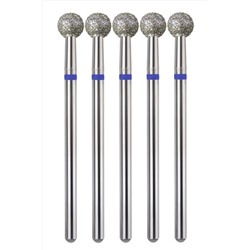 Manita Professional Фреза алмазная шар для аппаратного маникюра 866.104.001.048.050 ФАШ-5C, синяя насечка, ø 5 мм, 5 шт. KRISTALLER, 1231202