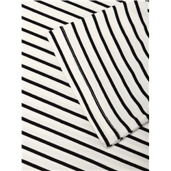 Футболка для девочки KAFTAN «Полоска», белая, чёрная, рост 100 см