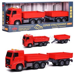 МАЗ, автомобиль бортовой с прицепом инерционный (со светом и звуком) (в коробке)