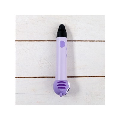 3D ручка Тигрёнок, работа с пластиком PLA, USB кабель питания, фиолетовая