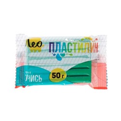 Пластилин 50гр. "Учись" зеленый LNMC-50 Лео