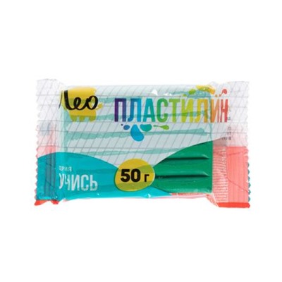 Пластилин 50гр. "Учись" зеленый LNMC-50 Лео