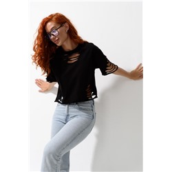 7474 Футболка женская (Черный)