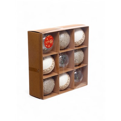 Ёлочные игрушки «Орсон», шары новогодние, d=8 см, 9 шт., люкс