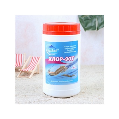 Дезинфицирующее средство Aqualand Хлор-90Т, таблетки 20 г, 1 кг