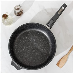 Сковорода Мечта «Гранит», d=28 см, съёмная ручка, антипригарное покрытие, литой алюминий, серая