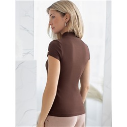 Футболка из фактурного трикотажа в рубчик