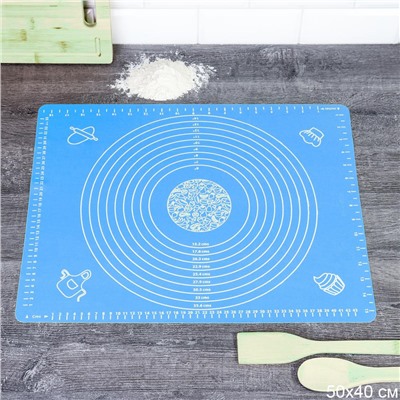 Силиконовый коврик 50х40 см / GY-633-E /уп 100/ лазурный/ 0,177