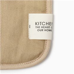 Набор кухонный «Этель» Kitchen, бежевый, варежка-прихватка 18×29 см, прихватка 19×19 см,100% хлопок