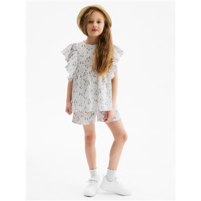 Комплект для девочки (блузка, шорты) MINAKU, белый, рост 98 см