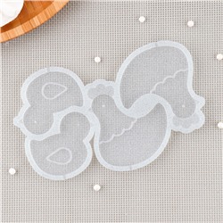 Форма для леденцов «Курочка и цыпленок», силикон, 4 ячейки, 7×6 см, 5.5×5 см, прозрачная