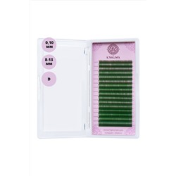 Enigma Ресницы на ленте Микс 16 линий 8-13 мм, D, 0,10 мм, зеленый KRISTALLER, 1108311