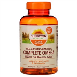 Sundown Naturals, Complete Omega, Wild Alaskan Salmon Oil, 1,400 mg, 90 Softgels