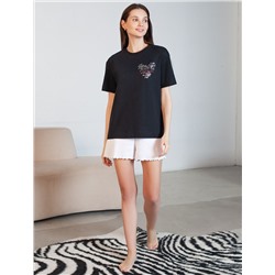 Футболка с принтом свободная из премиального 100% хлопка