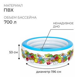 Бассейн надувной «Персонаж», 196 х 53 см, от 6 лет, 51122 Bestway