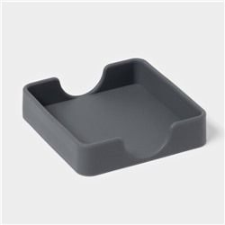 Набор подставок под горячее, под кружку, силикон, 6 шт., d=8 см, серый