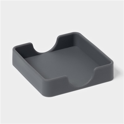 Набор подставок под горячее, под кружку, силикон, 6 шт., d=8 см, серый