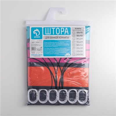 Штора для ванны Доляна «Абстракция», 180×180 см, полиэстер