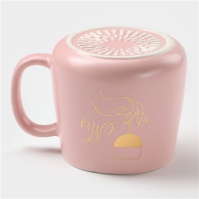 Кружка с ложкой «Миссис», 380 мл, керамика, розовая