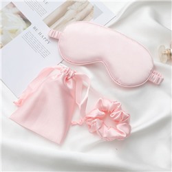 Набор: Маска для сна + Резинка для волос + Мешочек для хранения. РОЗОВЫЙ