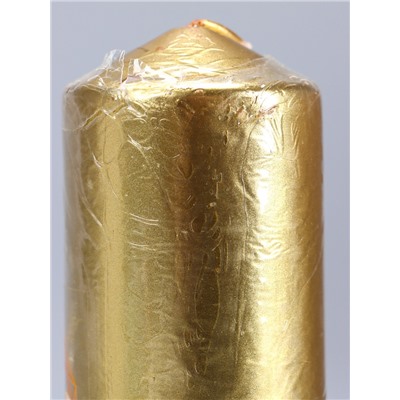 УЦЕНКА Свеча «Столбик», золотая, 5.5×15 см