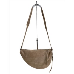 Женская сумка-седло из искусственной замши, цвет бежевый