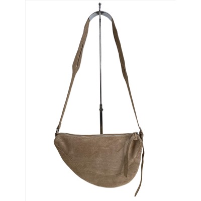 Женская сумка-седло из искусственной замши, цвет бежевый