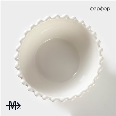 Миска Magistro «Лакомка», 200 мл, d=11 см, фарфор, белая