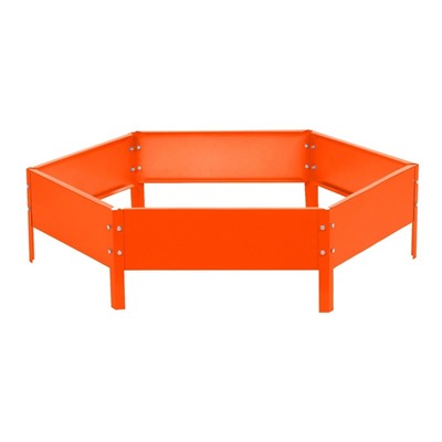 Клумба оцинкованная, d=100 см, высота бортика 15 см, оранжевая, Greengo