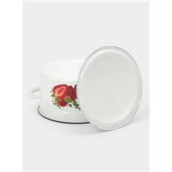 Кастрюля эмалированная, 5 л, d=23.5 см, с крышкой, белая