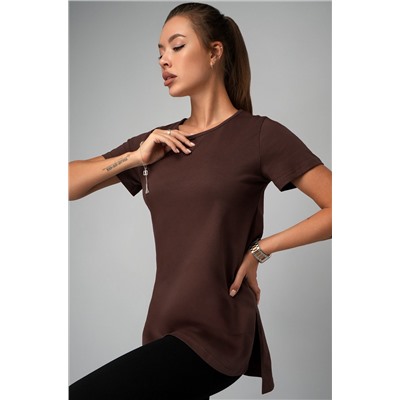 Женская удлиненная футболка с разрезами Happyfox