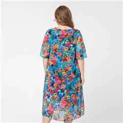 Платье, шифоновое, голубой