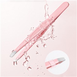 Набор пинцетов для бровей и ресниц 4 шт. в кожаном чехле. Цвет: Розовый