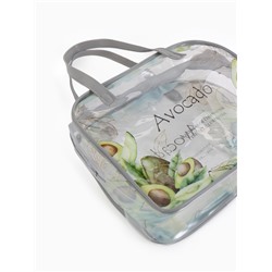 Косметичка - сумка на молнии для бассейна, с ручками, с принтом, серая