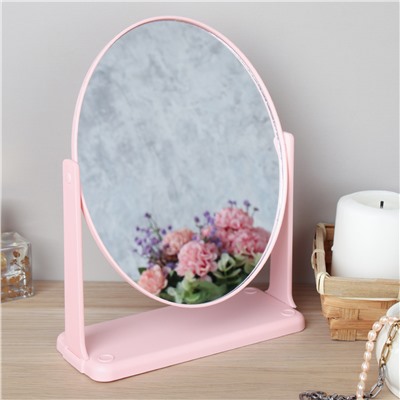 Зеркало настольное 16х21 см / 1043 /уп 60/розовое