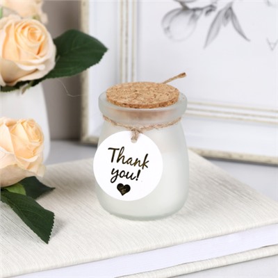 Свеча ароматическая в подсвечнике 5х7 см с крышкой / B721 /уп 12/96/ белая