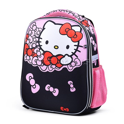Рюкзак каркасный, Hello Kitty формованный из полимеров, материал: нейлон, полиэстер, полноцветная печат, 2 отделения на молнии, 2 бегунка на каждой молнии, 1 вместительный боковой карман, светоотражатели , жесткая эргономичная спинка;  широкие, регулируем