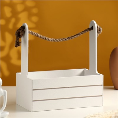 УЦЕНКА Набор кашпо деревянных 3 в 1 (29×18×33; 25×15×30; 21×12×23) «Аром», белый