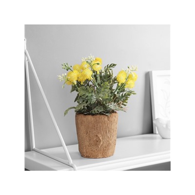 Искусственный цветок в горшке «Синеголовник экстра», 9×21 см, МИКС